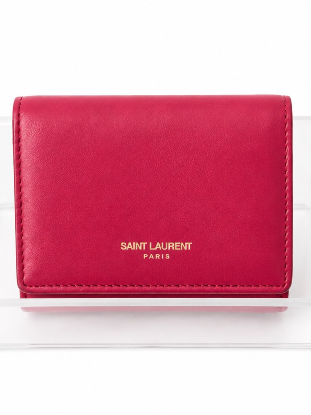 Saint Laurent Pink Leather Card & Key Holder